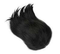 Peluca corta recta negra de calor ajustable para cosplay sintético para disfraz de Halloween