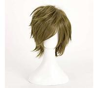 Peluca Cosplay Anime,Peluca Free! Makoto Tachibana,Green Short Peluca Cosplay,con Red de Peluca Gratis,Halloween Hair,para Cosplay de Fiesta diari