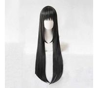 Peluca Cosplay Anime，Peluca Puella Magi Madoka Magica Homura Akemi，Black Long Peluca Cosplay,con Red de Peluca Gratis,Halloween Hair,para Cosplay de Fiesta diari(Size:Style 1)