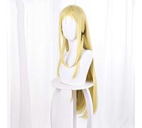 Peluca Cosplay Anime，Summer Time Rendering Ushio Kofune Peluca，Golden Long Straight Peluca Cosplay,con Red de Peluca Gratis,Halloween Hair,para Cosplay De Fiesta Diari
