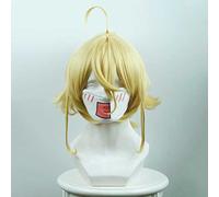 Peluca Cosplay Anime,Youjo Senki Tanya Degurechaff Peluca,Golden Short Peluca Cosplay,con Red de Peluca Gratis,Halloween Hair,para Cosplay De Fiesta Diari