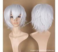 Peluca cosplay de Anime Gintama Kagura Yoshihara Naranja Rojo Pelucas trenzadas cortas Disfraz de Cosplay de Halloween Pelo sintético resistente al calor Talla única PL-687-23