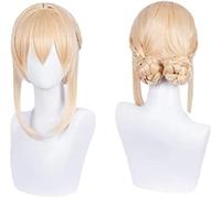 Peluca Cosplay de Anime violeta Evergarden, pelucas cortas rectas con flequillo, accesorios Cosplay para mujeres y niñas con gorro de Peluca de belleza