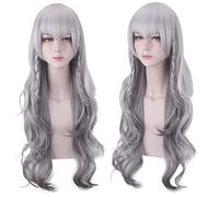 Peluca Cosplay de Pramanix Juego Arknights Pelucas de 70 cm de largo Gris plateado Ola Pelo sintético Cosplay Peluca de niñas Pramanix Pramanix 522