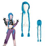 Peluca Cosplay Jinx Pelo Largo Azul -Anime Arcane Season 2 Peluca Para Adultos, Fiesta De Halloween, Exposiciones De Cómics, Fiestas Temáticas De Cumpleaños Y Convenciones De Anime