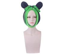 Peluca cosplay JoJo's Bizarre Adventure Golden Wind Jolyne Cujoh Kujo Peluca verde doble Bollos Trenzas Pelucas de Cosplay + Peluca Cap peluca jojo PL-397