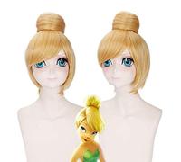 Peluca cosplay rubia corta de 30 cm Peluca de hadas Tinker Bell Pelucas de cabello completo Princesa Tinkerbell Tamaño adulto Sintético + Gorro de peluca PL-386