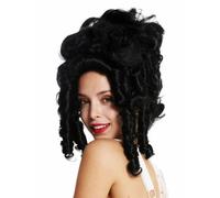 Peluca Dama Teatro Cosplay Barroco María Antonieta Condesa Noble Negra
