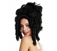 Peluca Dama Teatro Cosplay Barroco María Antonieta Condesa Noble Negra