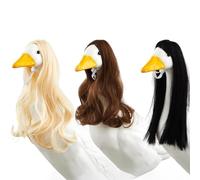 Peluca de animales de hormigón, 3 unidades de pelucas rizadas para exteriores, para exteriores, decoración resistente a la intemperie, ideal como regalo