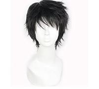 Peluca de anime cosplay 2020, peluca en zag de anime, ángel de la muerte, cosplay, sintético, 30 cm, pelo negro para hombre, Zack Isaak, cuidado de ángel, muerte, gorra, peluca