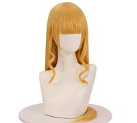Peluca de anime cosplay Anime Coser Anime, juego de anime, cosplay, LoveLive, superestrella, peluca Heanna Sumire para mujer, color naranja con flequillo, pelo largo y liso con gorro de peluca gratis