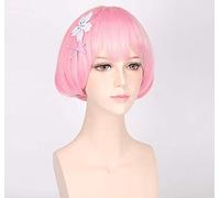 Peluca de anime girls Re: Zero Starting Life In Another World, peluca de cosplay, disfraz de Ram y Rem, peluca de cosplay, peluca de hermana con horquillas, talla única, con horquilla