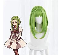Peluca de anime Hanako-kun encuadernada en el baño Nanamine Sakura Pelucas de cosplay Estilo de tejido verde Pelo sintético Pelucas Disfraz Role Play Pelucas