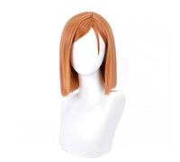 Peluca de anime Jujutsu Kaisen Cosplay Nobara Kugisa, Jujutsu Kaisen Nobara Kugisaki, disfraz de fiesta de Halloween, peluca de juego de rol + red para el pelo
