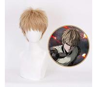 Peluca de anime One Punch Man para cosplay, Genos, cosplay, pelo sintético resistente al calor, fiesta de Halloween, Demon Cyborg Cos, peluca KUQX1203
