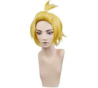 Peluca de anime para cosplay, Fire Force Arthur Boyle Wig,Short Golden Wig,with Free Wig Cap,for Christmas Carnival Party Halloween Cosplay Wig(color: estilo 2)
