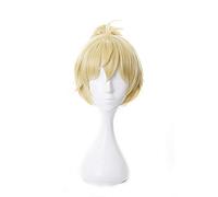Peluca de anime Tenkuu Shinpan de talle alto para cosplay, Mayuko Nise, peluca amarilla para cola de caballo para fiesta de Halloween