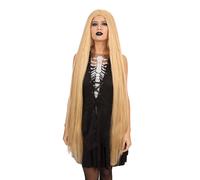 Peluca De Bruja Larga Y Recta Rubia De 40" Para Mujeres