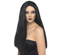 Peluca De Bruja Para Mujeres Peluca Larga Negra De Halloween 60cm