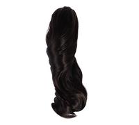 Peluca de Caballo Rizada Corta Pinza, Negro, Fibra