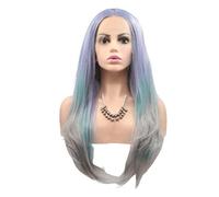 Peluca de Cabaret Peluca De Mujer Peluca Púrpura-gris-azul Peluca Degradada Ondulada Microrizada Adecuada Para Uso Diario Pelucas Disfraz