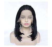 Peluca de Cabaret Peluca Trenzada De Caja Corta Para Mujeres Negras, Pelucas Trenzadas Negras Súper Livianas Hechas A Mano Pelucas Disfraz