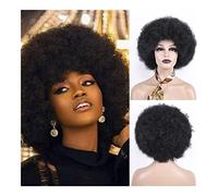 Peluca de Cabaret Pelucas Afro De Los Años 70 Para Mujeres Negras, Peluca Afro Rizada Corta Esponjosa Y Esponjosa Negra Pelucas Disfraz