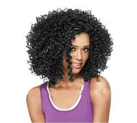 Peluca de Cabaret Pelucas Afro Para Mujeres Negras Pelucas Completas Rizadas Rizadas Cortas Pelucas Sintéticas Resistentes Al Calor Pelucas Disfraz (Color : Black, Size : 30cm)