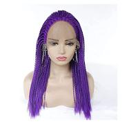 Peluca de Cabaret Pelucas con diadema, cabello de ganchillo, pelucas torcidas de rollos sintéticos morados naturales para mujeres negras, pelucas torcidas de ganchillo trenzadas a mano Pelucas Disfraz