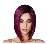 Peluca de Cabaret Pelucas Cortas Para Mujer, Peluca Recta Morada Corta, Pelucas Sintéticas Resistentes Al Calor, Pelucas Para Fiestas De Disfraces Pelucas Disfraz
