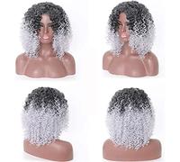 Peluca de Cabaret Pelucas De Pelo Rizado Afro Sintético Pelucas Rizadas Cortas, Peluca Rizada Corta De Fibra Resistente Al Calor for Fiesta Cosplay De Halloween Pelucas Disfraz (Color : A)