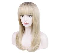 Peluca de Cabaret Pelucas largas de Bob rubio platino, cabello largo y liso para mujeres blancas, peluca rubia Ombre Pelucas Disfraz