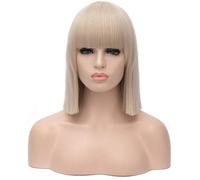 Peluca de Cabaret Pelucas Para Mujer, Peluca Corta Recta Corta Resistente Al Calor Sintética Para Mujer Pelucas Disfraz (Color : D, Size : 35CM)