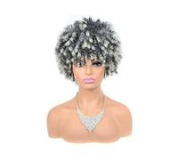 Peluca de Cabaret Pelucas Sintéticas Rizadas Afro Cortas Para Mujeres Negras Pelucas Rizadas Cortas Grises Para Mujeres Pelucas Disfraz