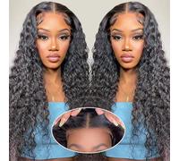 Peluca de cabello humano 4x4 HD Lace Front Wig Human Hair Pre Plucked Water Wear and Go Glueless Human Hair Wigs For Black Women 24Pulgadas