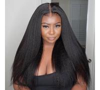 Peluca de cabello humano 4x4 HD Lace Front Wig Human Hair Yaki Straight Wear and Go Glueless Human Hair Wigs For Black Women 20Pulgadas