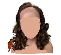Peluca de cabello humano color chocolate, súper ondulada, suelta y con doble trama, frontal encaje 13x4, sin pegamento, for mujer(LIGHT_20INCHES)