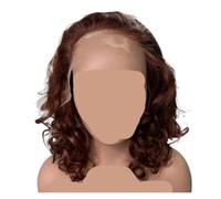 Peluca de cabello humano color chocolate, súper ondulada, suelta y con doble trama, frontal encaje 13x4, sin pegamento, for mujer(CHOCOLATE_20INCHES)