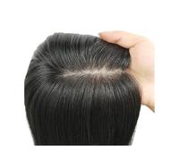 Peluca de cabello humano con base superior monocromática de 16 pulgadas for mujer, con clips, densidad 150 Adorno de pelo para mujer(Natural Color,5x6.5inch)