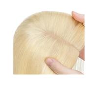 Peluca de cabello humano con base superior monocromática de 16 pulgadas for mujer, con clips, densidad 150 Adorno de pelo para mujer(Platinum Blonde,5x6.5inch)