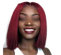 Peluca De Cabello Humano Con Encaje Frontal Para Mujer, Pelo Remy Brasileño, Color Chocolate, Color Marrón, Liso, Marrón #99J Deep Part#8inch#180%
