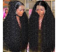 Peluca de cabello humano con frente de encaje de 13x6 de onda profunda de 30 a 40 pulgadas, rizo suelto al 250%, peluca frontal de encaje de 13x4, cabello humano para mujeres, peluca de encaje de 1