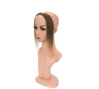 Peluca de cabello humano con raya al medio y frontal de encaje de 10 pulgadas, parche capilar for la línea del cabello, prótesis capilar invisible y natural(Medium Brown)