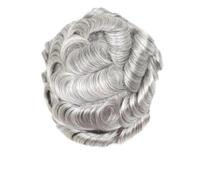 Peluca de cabello humano de 15 cm for hombre, sistema de reemplazo de 20 x 25 cm, totalmente de PU Suave y Transpirable(580)