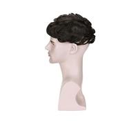 Peluca de cabello humano for hombre, tupé de PU de 0,1 mm, prótesis capilar de 6 pulgadas, sistema de reemplazo natural for hombres Suave y Transpirable(Natural black)