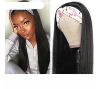 Peluca de cabello humano liso con diadema para mujer, sin pegamento, brasileña, para mujeres negras, 28 pulgadas, peluca recta