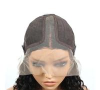 Peluca De Cabello Humano Ondulado Con Agua Transparente Para Mujer, Pelucas De Cabello Humano Frontal Con Onda De Encaje Suelto, Peluca Corta Con Malla Con División En T Para Mujer Negra