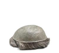 Peluca de cabello humano para hombre de aspecto na Peluca de cabello humano for hombre, prótesis capilar, peluquín, PU ultrafino, 0,2-0,3mm, sistema de cabello Remy indio(Light brown)