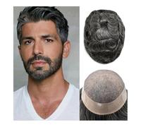 Peluca de cabello humano para hombre de aspecto na Peluquín de cabello humano for hombres, prótesis capilar fina for hombres, unidad de sistema de reemplazo de cabello indio duradero, pelucas duradera